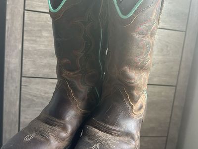 Justin Women's Leather Western Boots Brown Size 10