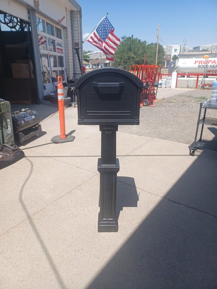 Black Mailbox with Post - Durable & Weather-Resistant Mail Solution for Your Home