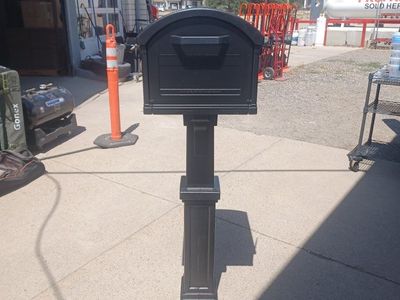 Black Mailbox with Post - Durable & Weather-Resistant Mail Solution for Your Home