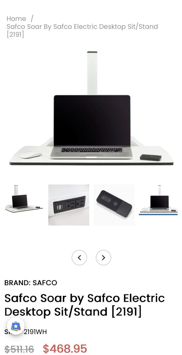 •••BUY 2 GET 1 FREE••• ELECTRIC DESKTOP SIT/ STAND DESK CONVERTER. THE “SOAR” BY SAFCO•••REMOTE OPERATION WITH PRESETS•••