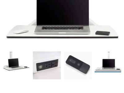 •••BUY 2 GET 1 FREE••• ELECTRIC DESKTOP SIT/ STAND DESK CONVERTER. THE “SOAR” BY SAFCO•••REMOTE OPERATION WITH PRESETS•••