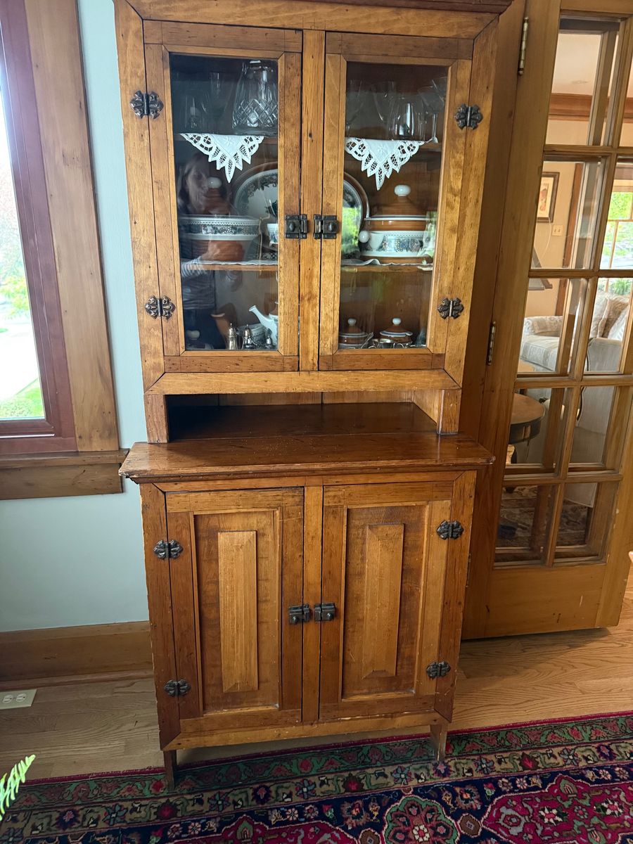Antique Dining Room Pine Hutch