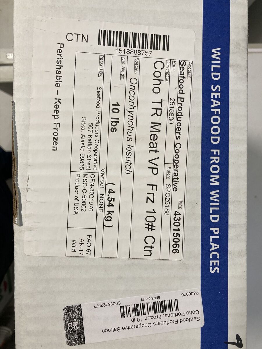 10lb box Frozen Alaskan Wild Coho Salmon