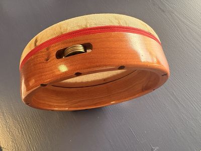 Handcrafted Cooperman Kanjira Drum Folk Musical Instrument Wood & Fabric synthetic drum head