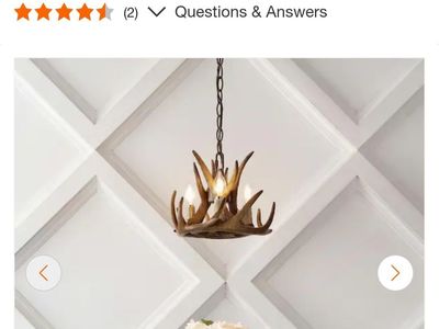 Jonathan Y Nelle 11.5" adjustable resin antler 3-light LED chandelier