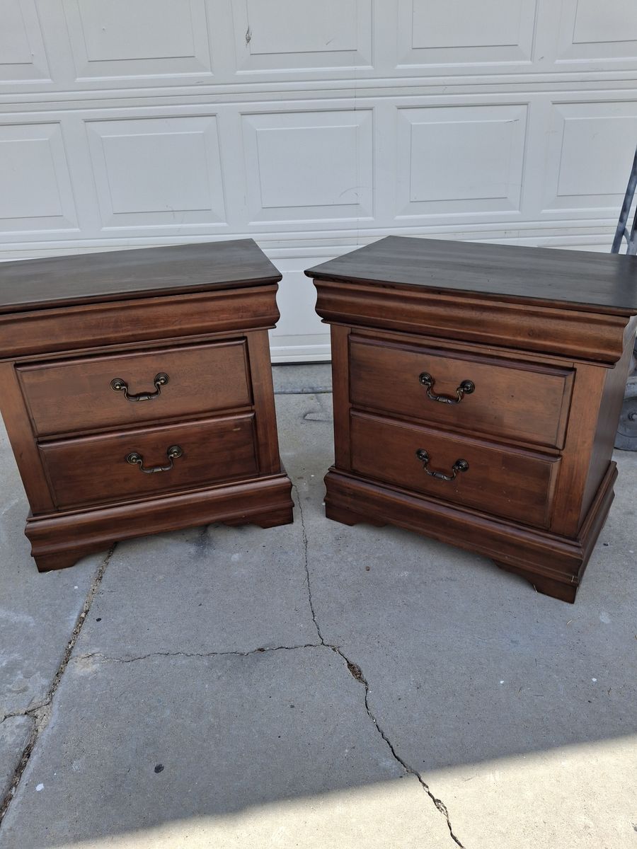 2 extra tall real wood night stand/rey