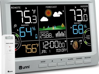 NEW Weather Station Indoor Outdoor Thermometer Wireless, Home Atomic Clock with Large Constant Display