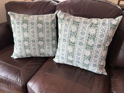 New reversible Pottery Barn toss pillows European edelweiss style 20 X 20 $40 each.