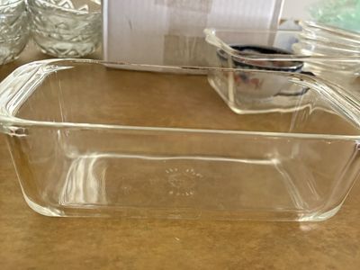 2 Clear Glass Loaf Dish Baking Pans Kitchenware