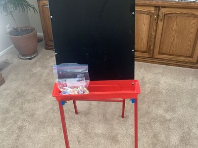 Kids Double-Sided Art Easel - Whiteboard & Chalkboard with Art Supply Tray