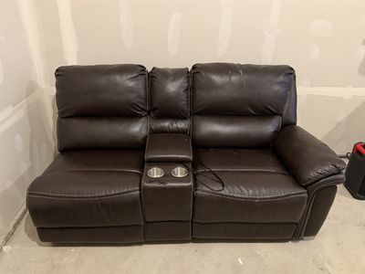 Faux Leather Reclining Loveseat