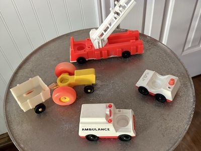 Vintage set of Fisher Price little people vehicles