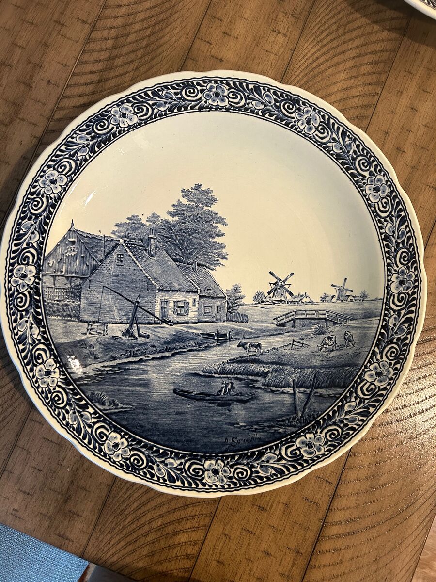 Two Royal Sphinx Delfts plates by Boch