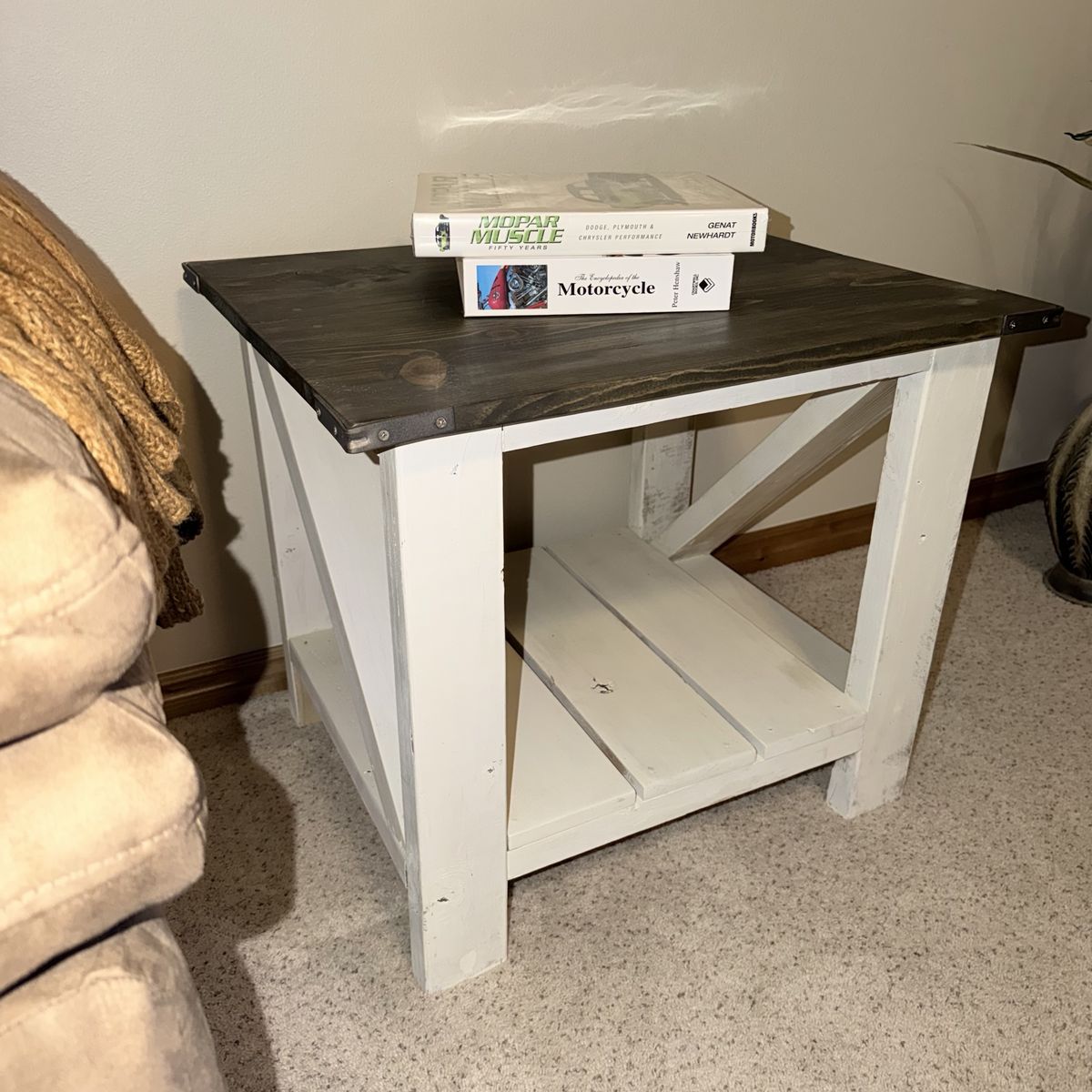 Handmade Solid Wood Farmhouse Rustic End Table