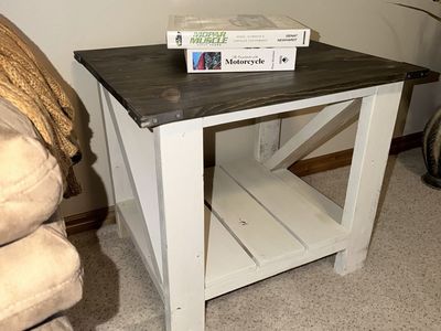Handmade Solid Wood Farmhouse Rustic End Table