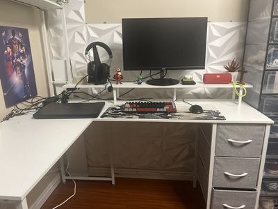 L Shaped White Desk