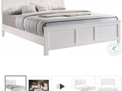 KING White Headboard & Footboard