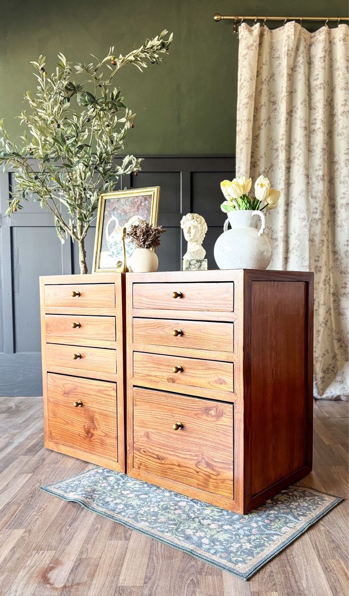 *FREE DELIVERY* Vintage Wood Large Nightstands