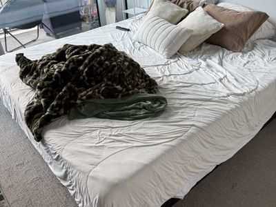 California King Cooling Mattress with California King Bed Frame