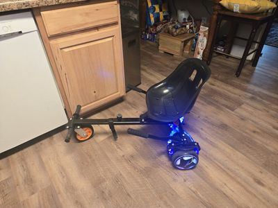 Jetson Hoverboard Go-Kart Combo Seat Attachment, Black, with LED lights