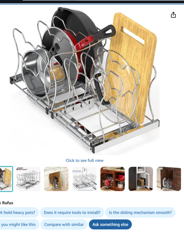 Under Cabinet Pull Out Pan Organizer
