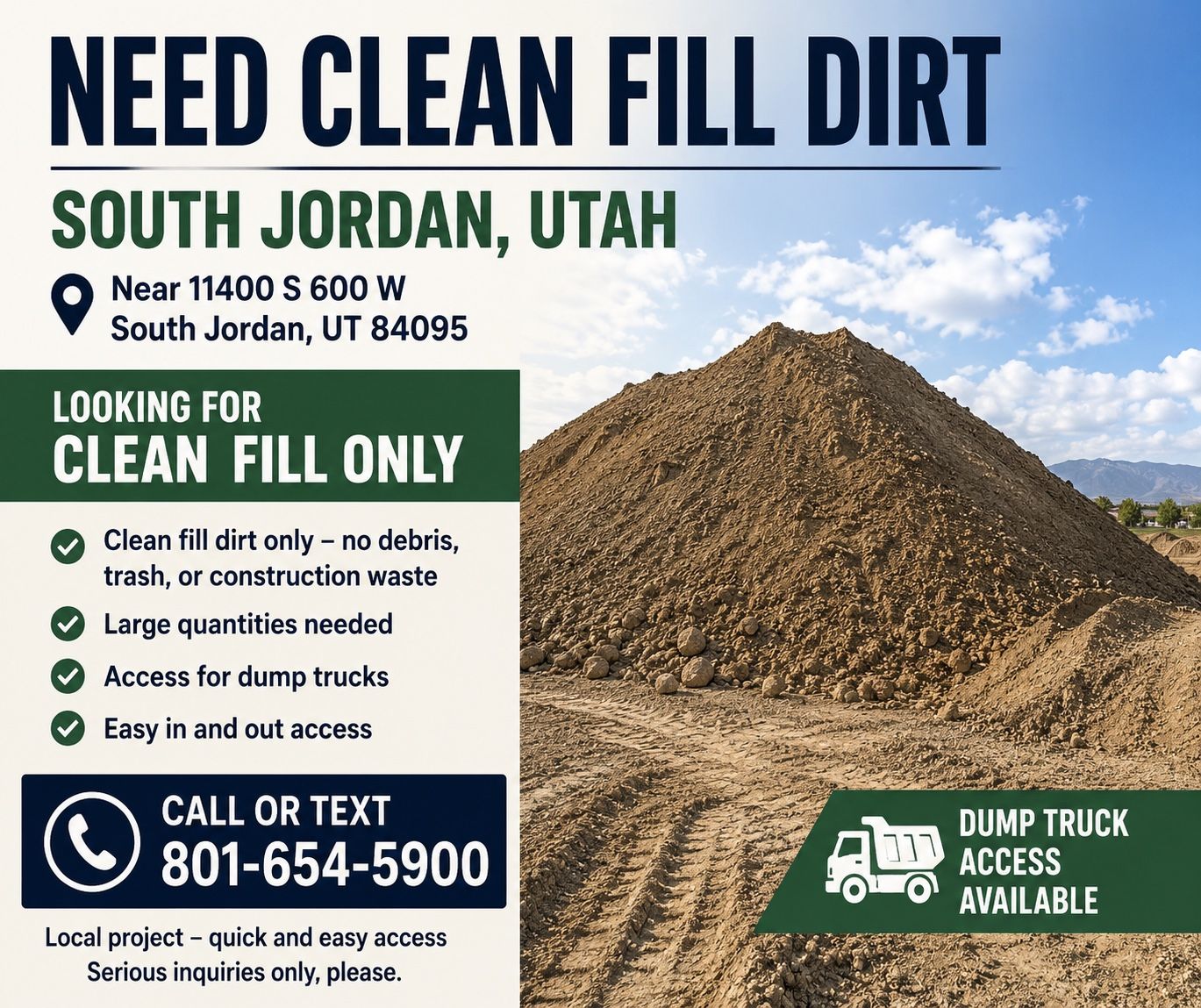 Fill dirt needed 