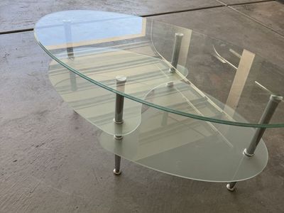 Glass Oval Coffee Table