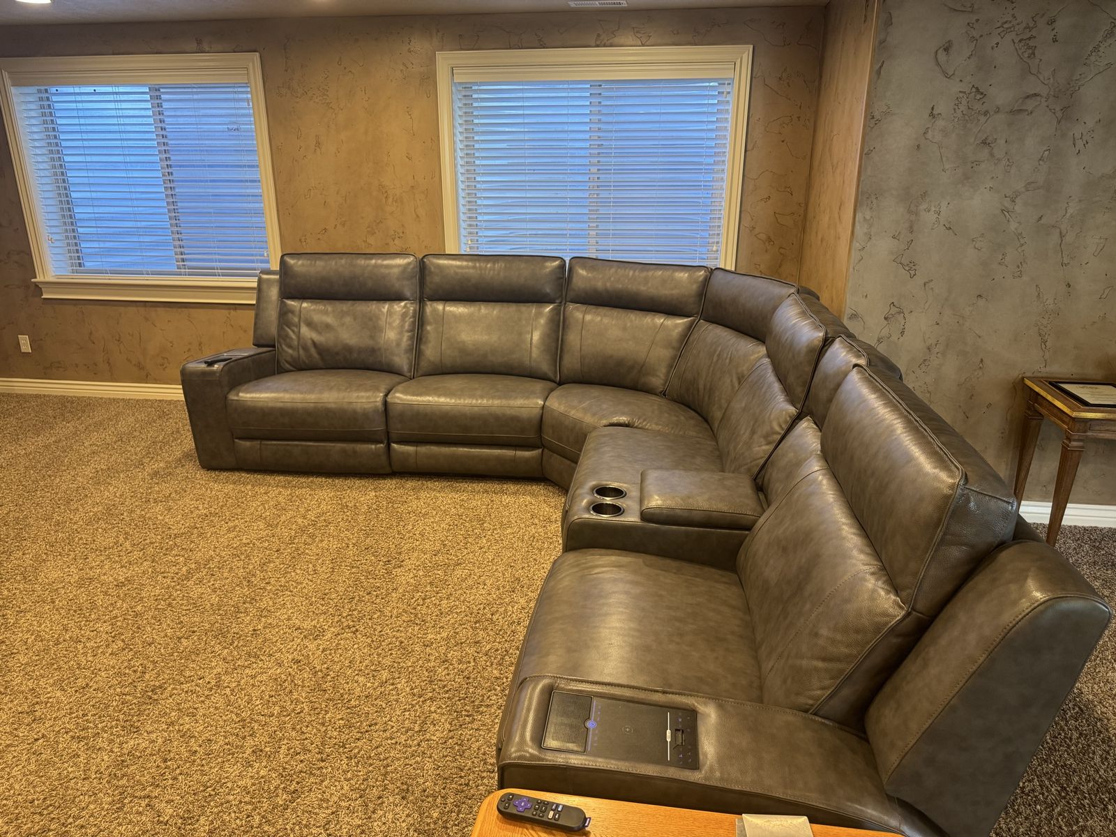 Leather sectional
