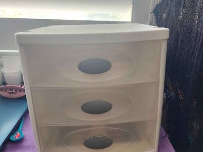 Sterilite 3-Drawer Storage Cart - White, Compact Organizer Unit