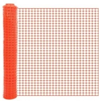4' x 100' Orange Safety Barrier Fence - Square Mesh