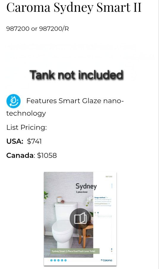 Caroma Sydney Smart ii Toilet