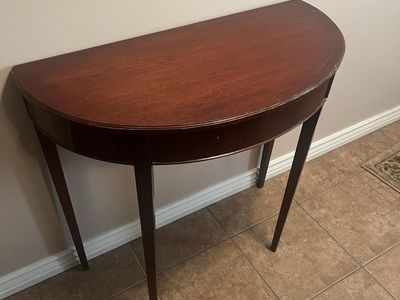 Vintage Half-Moon Wood Console Table Entryway Hall Accent Table