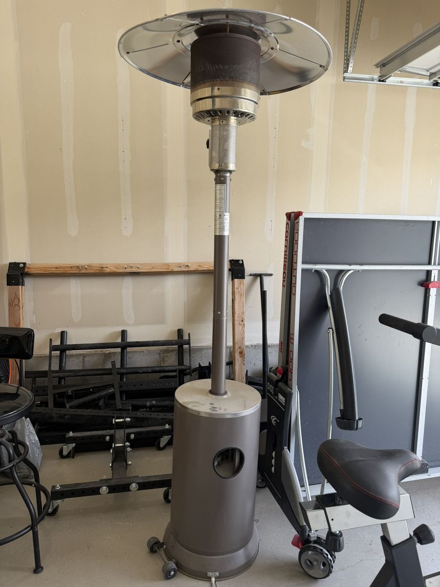Outdoor Propane Patio Heater — Mushroom-Style, Wheels