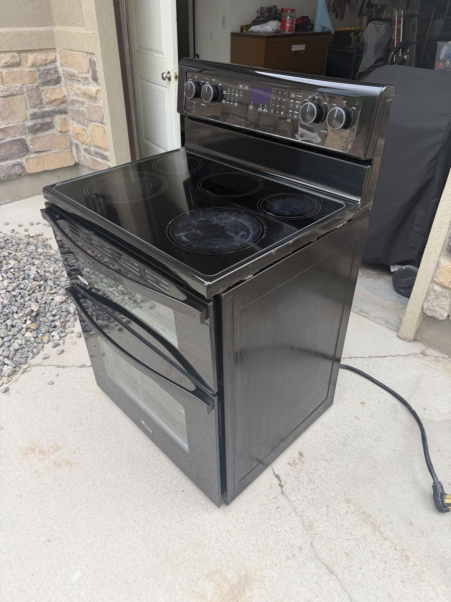 Whirlpool Electric Range Stove - Black Smooth Top Double Oven