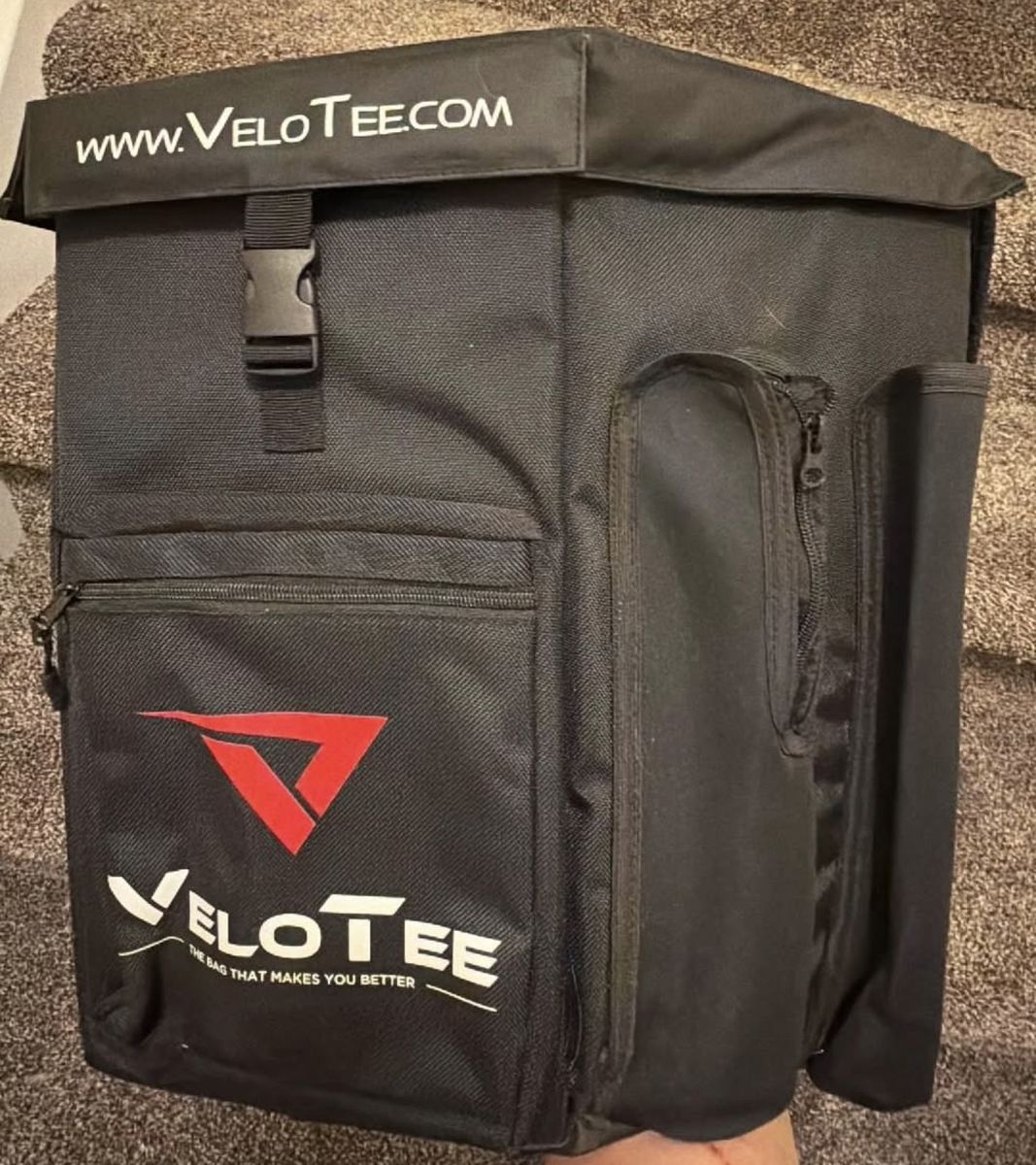 VeloTee Baseball Softball Training Bat Bag Backpack with Home Plate & Pitching Rubber Mats