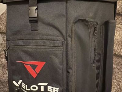 VeloTee Baseball Softball Training Bat Bag Backpack with Home Plate & Pitching Rubber Mats