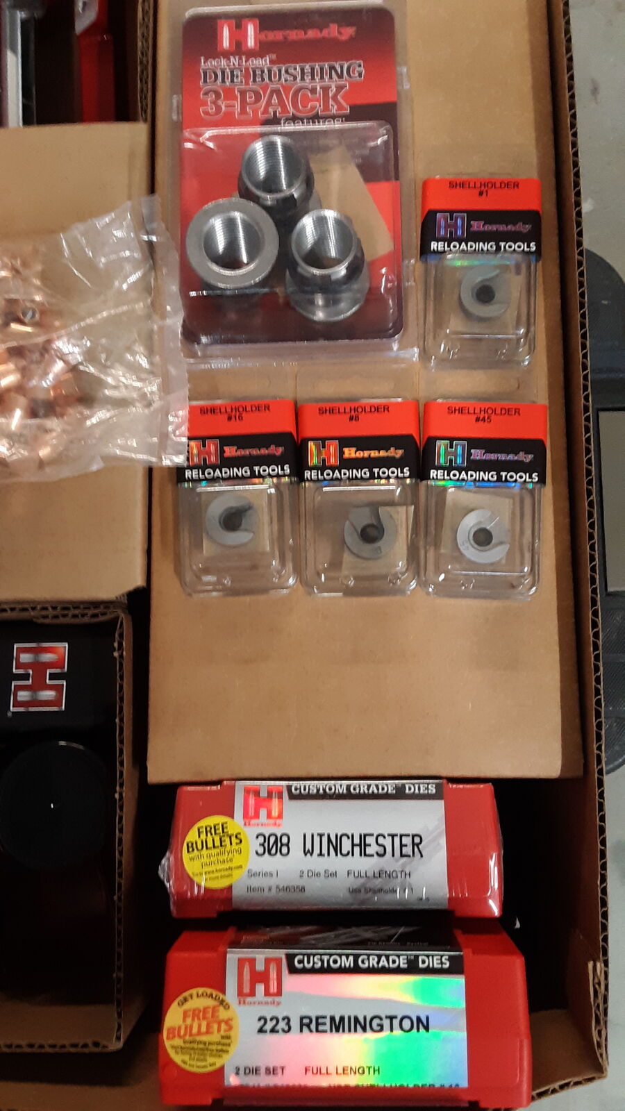 ***Hornady 308 223 Dies/Powder/Bullets/Shell Holders/Bushing-NEW***