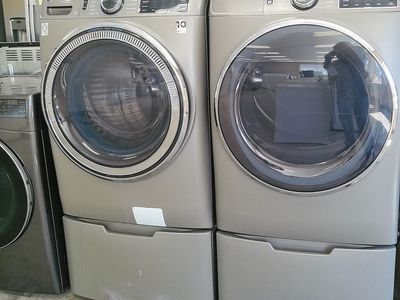 GE Profile Front L.oad Washer and Electric Dryer~90 Day Guarantee~With Pedestals
