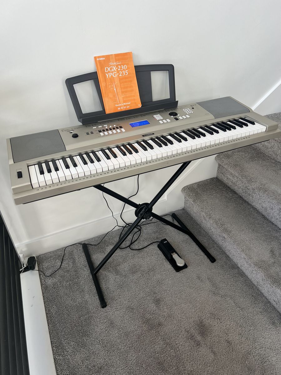 Yamaha YPG-235 76-Key Portable Grand Piano Keyboard with Stand and Sustain Pedal - $150 Firm