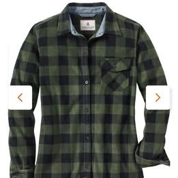 New women's plaid fleece shirt green