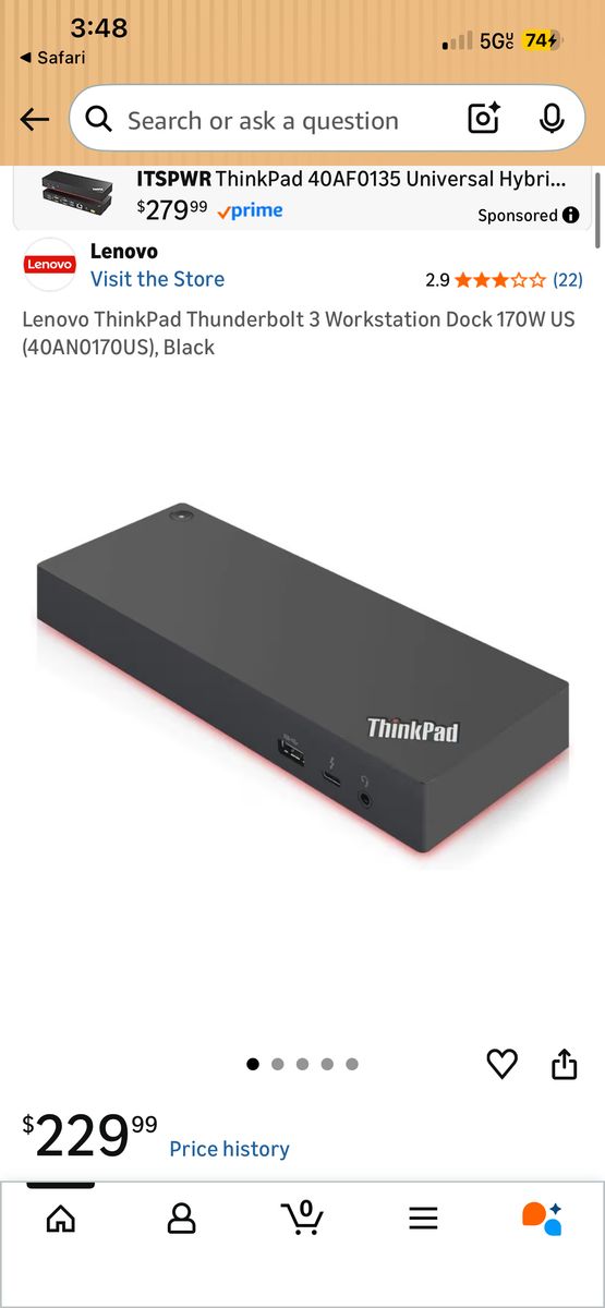 Lenovo sync Pad Thunderbolt Three