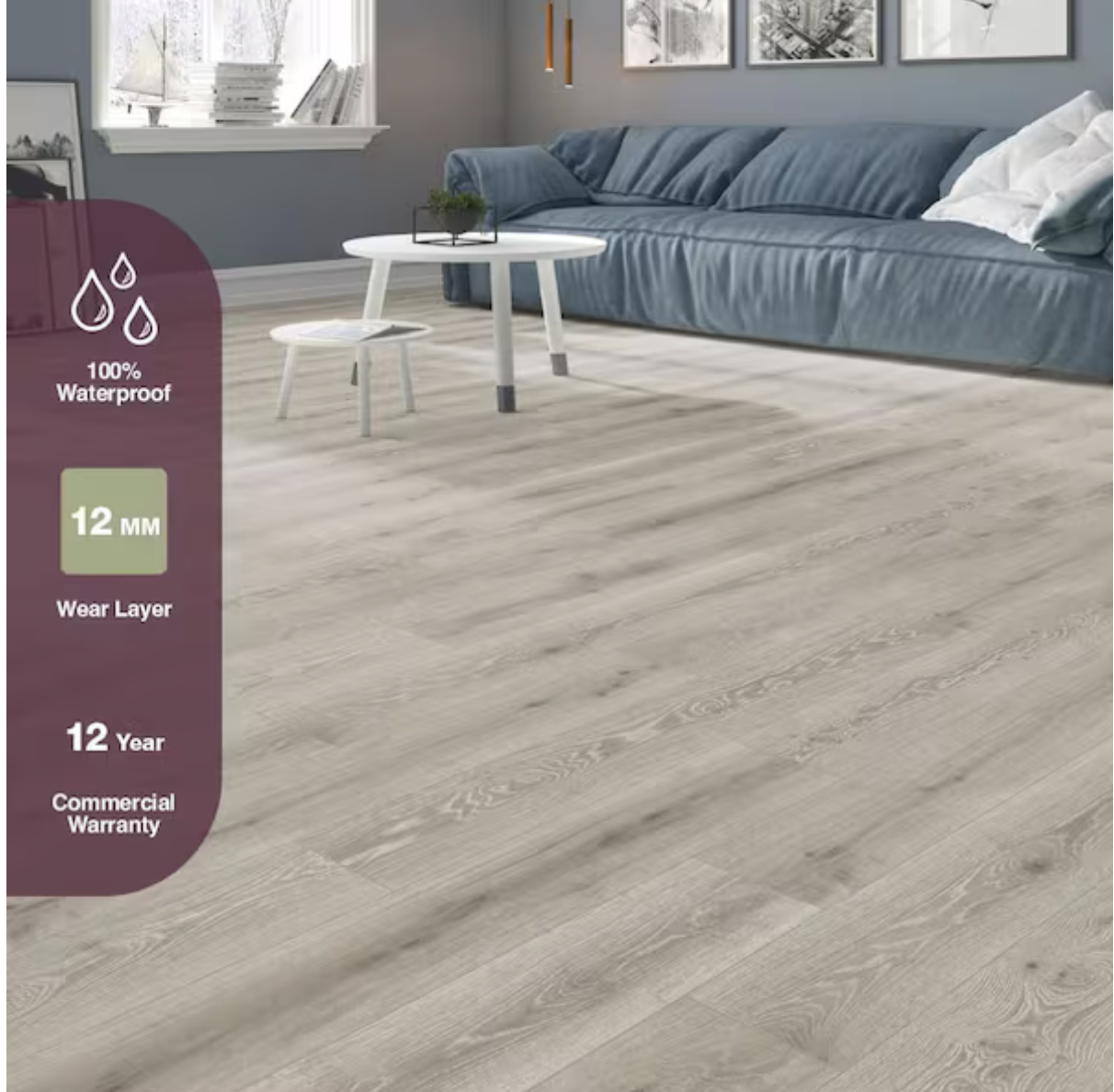 Larkmead Oak 12mm Waterproof Laminate Wood Flooring