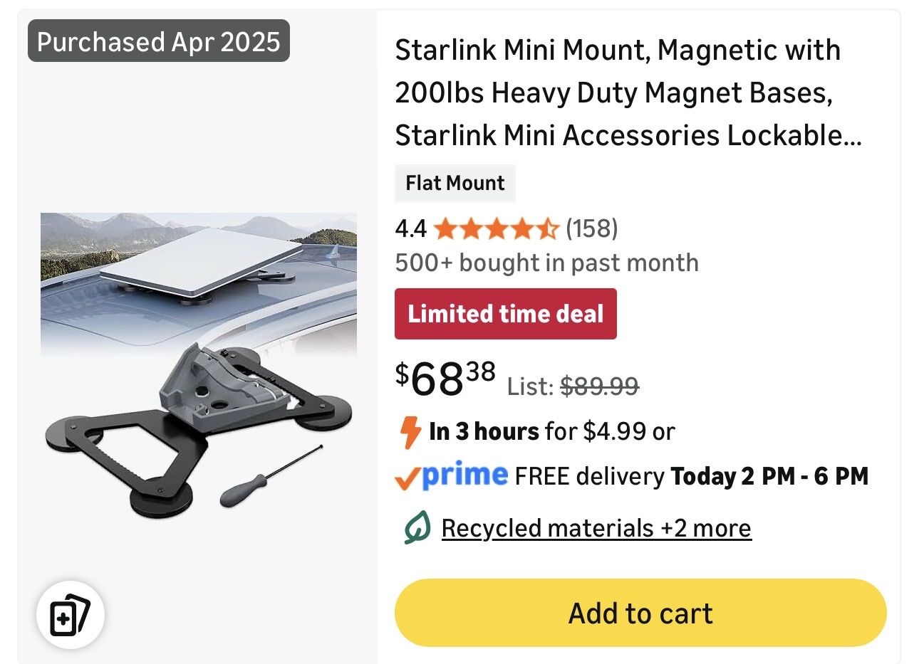 STARGEAR Starlink Mini Magnetic Mount – Like New