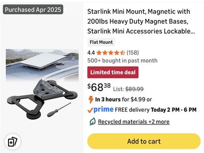 STARGEAR Starlink Mini Magnetic Mount – Like New