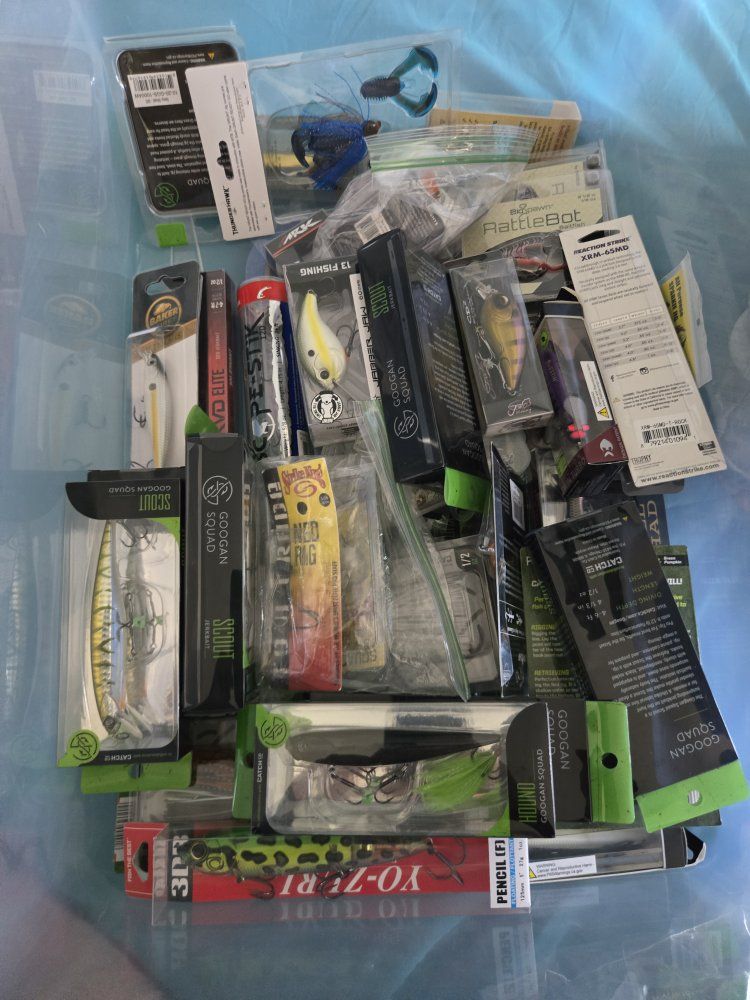 Large Lot of Fishing Lures, Soft Baits, and Tackle Assortment