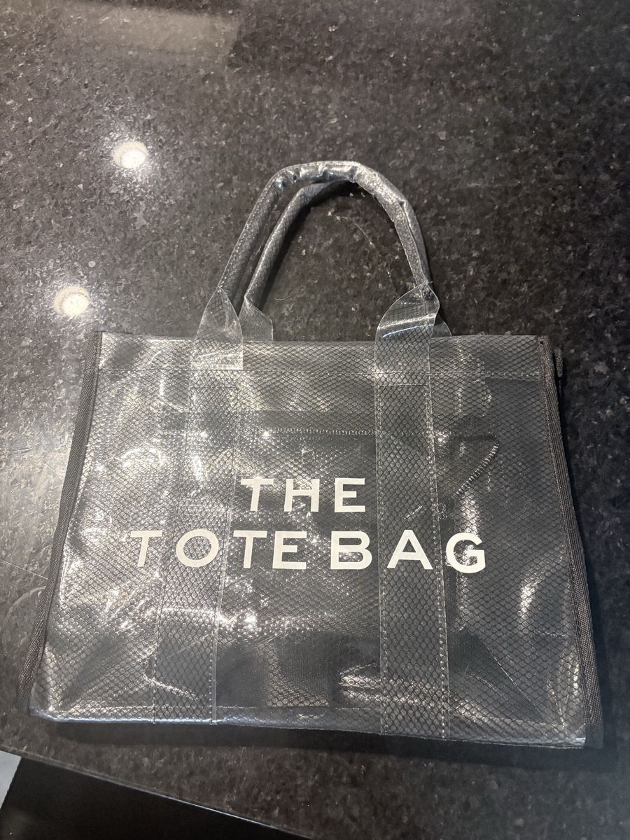 The Tote Bag Clear Mesh Tote Bag Black - Versatile & Stylish