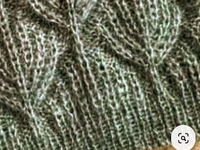 Hand-Knitted Grey-Green Textured Knit Fabric - Craft Material