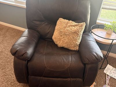 Brown Leather Power Recliner