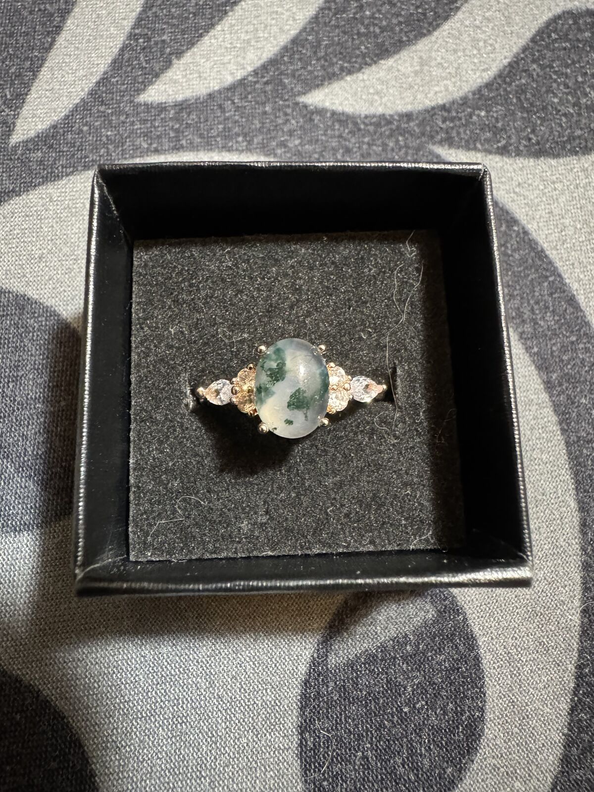 Moss Agate 925 SS Ring