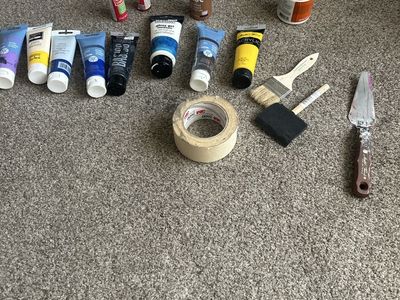 Artist's Loft Acrylic Paint, Glue, Brushes & Tape Art Supply Lot